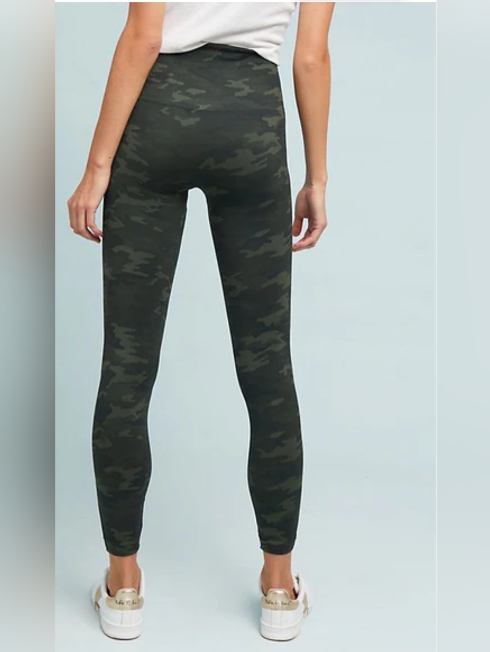 SPANX Green Camo High-Rise Seamless Leggings